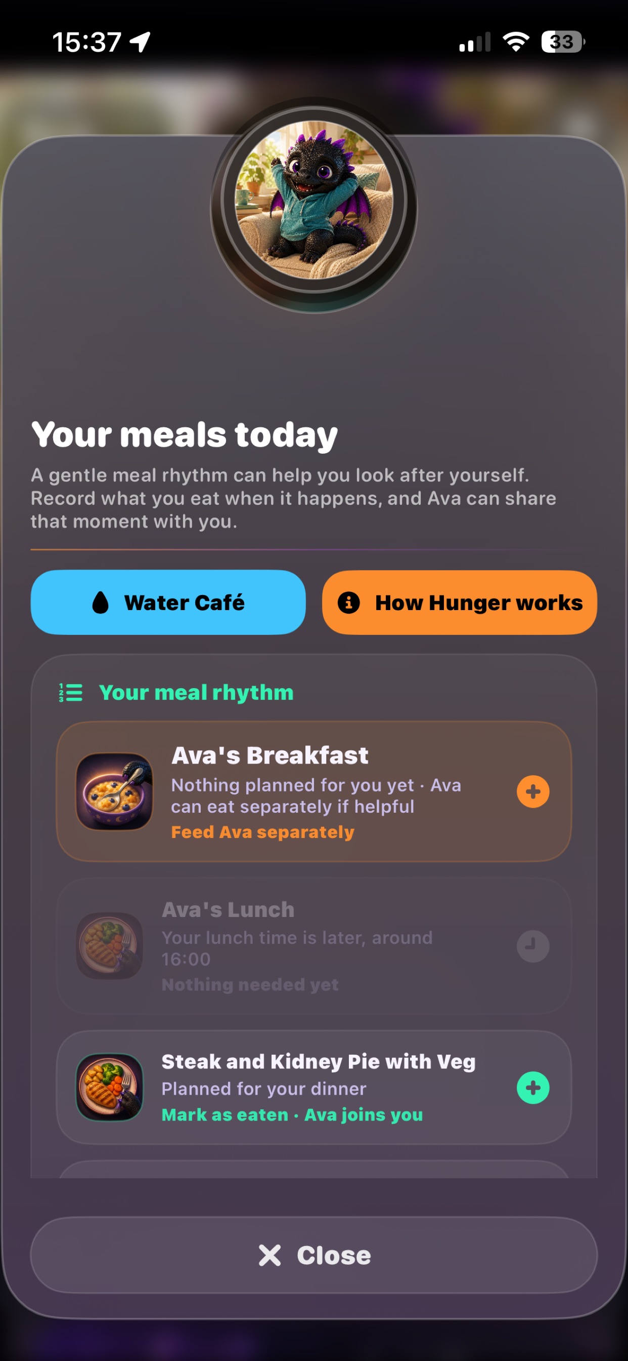 DoingOkay meals today and Ava feeding screen